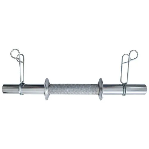 Barra Maciça Cromada Recartilhada Reta 40cm Com Presilha Espiral | Base Representações