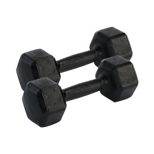Halter Sextavado 9kg Pintado Preto / Azul | Base Representações
